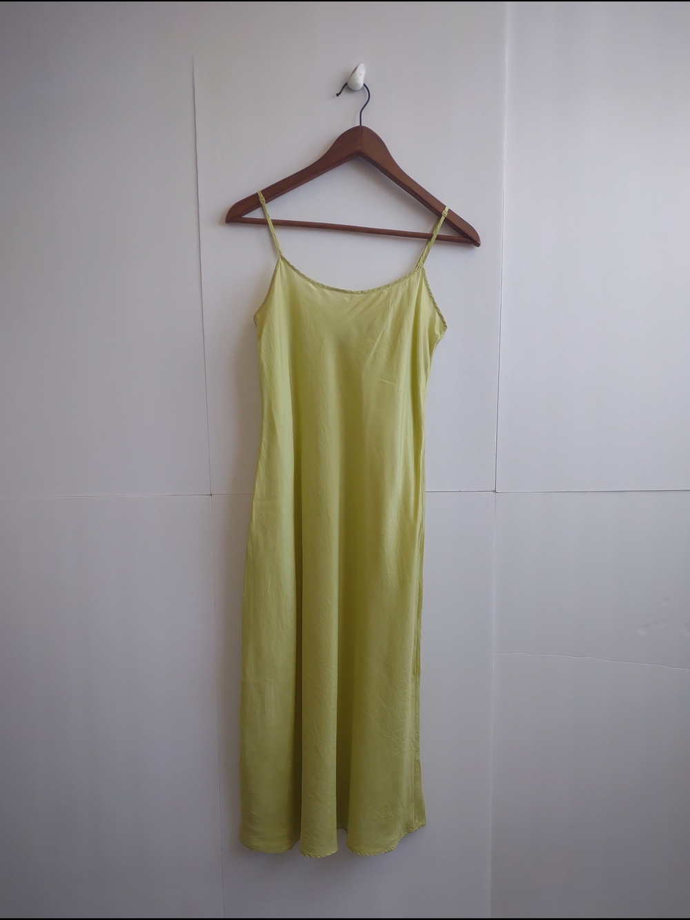 Armani Exchange Pale Neon Green Silk UnderSlip Dress